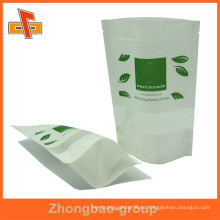 Zipper superior personalizado laminado impreso bolsa de papel de arroz con ventana